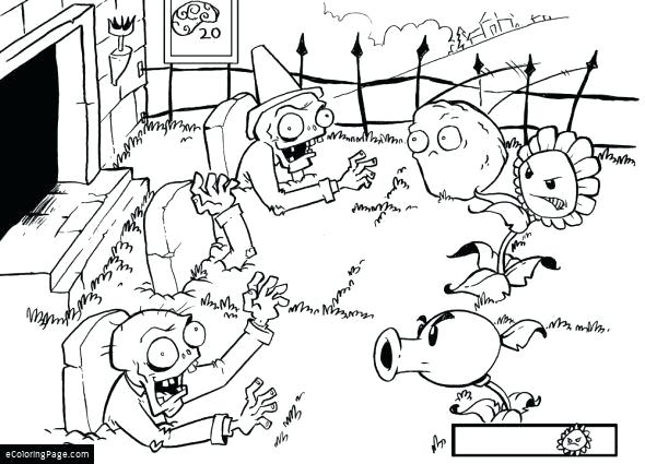 590x425 Plants Vs Zombies 2 Coloring Pages Peashooters Plants Vs Zombies