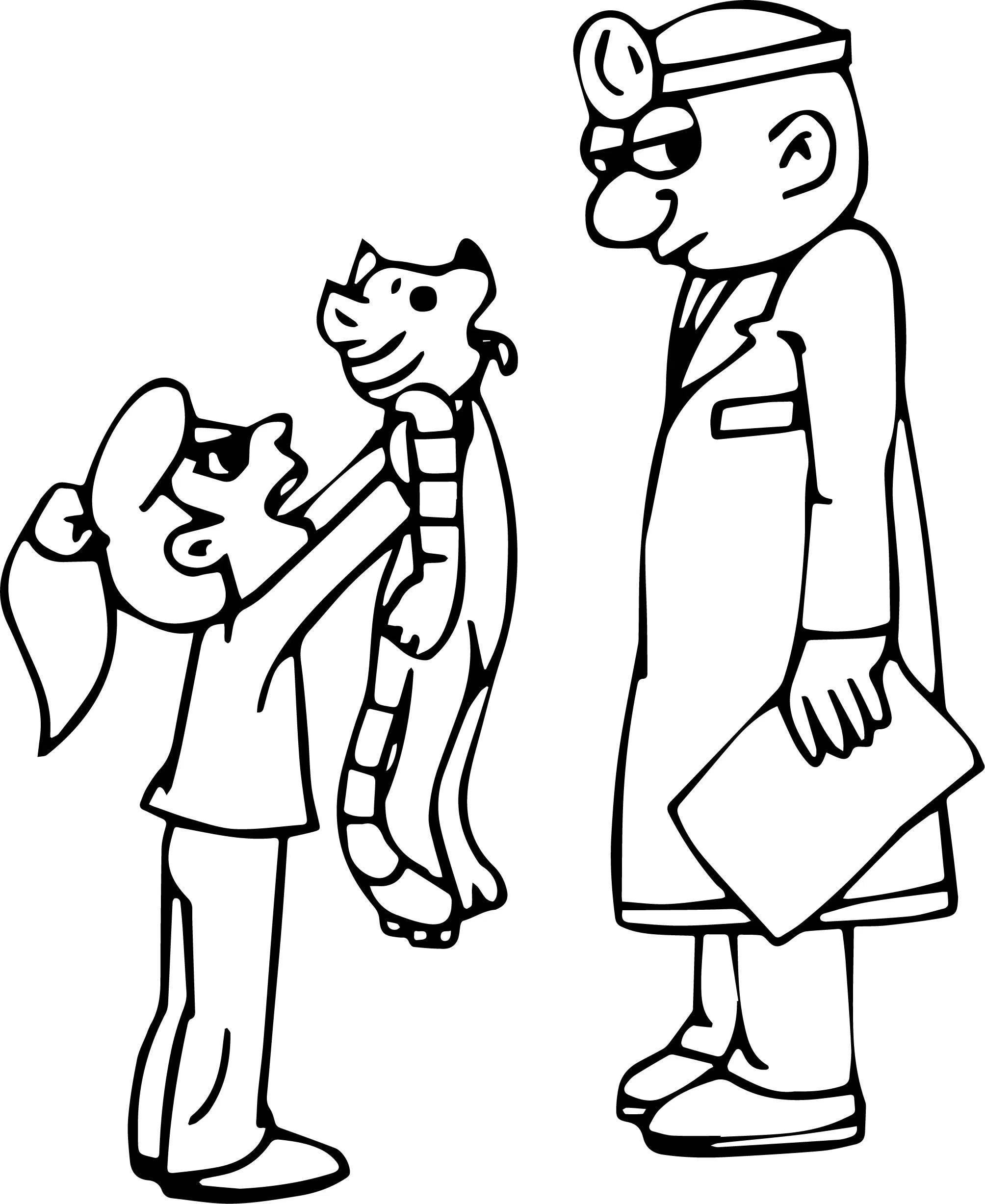 2008x2455 Pediatrician Veterinarian Kid Girl And Cat Coloring Page In Lively