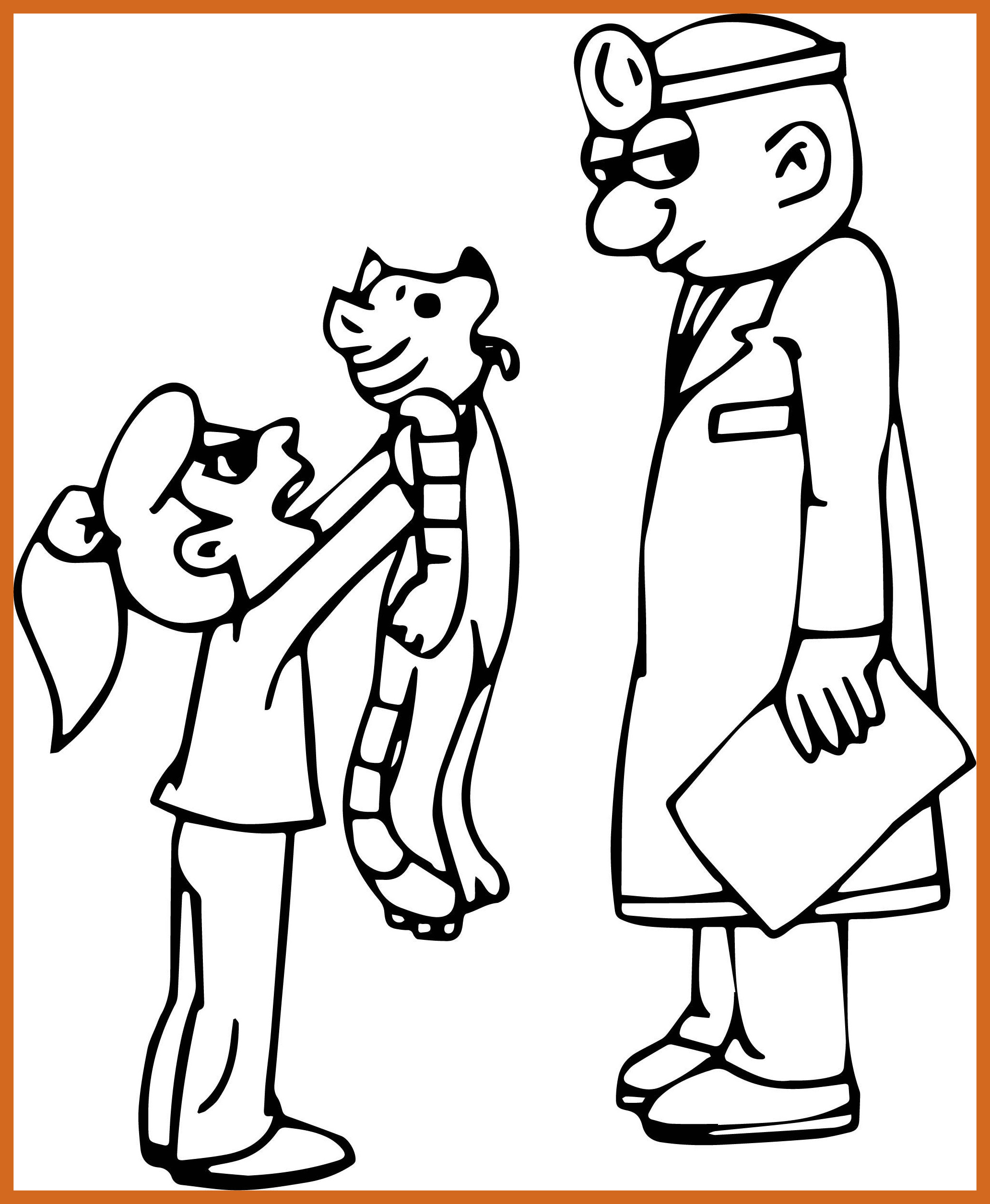 2064x2511 Stunning Pediatrician Veterinarian Kid Girl And Cat Coloring Page