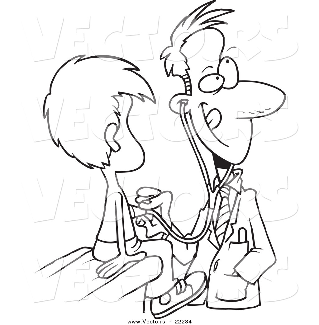 1024x1044 Vector Of A Cartoon Pediatrician With A Client