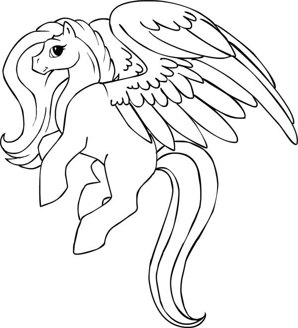 600x661 Beautiful Pegasus Coloring Page