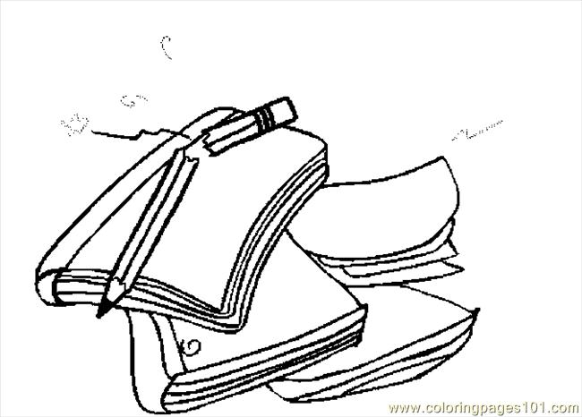650x466 Notebooks Amp Pencil Coloring Page