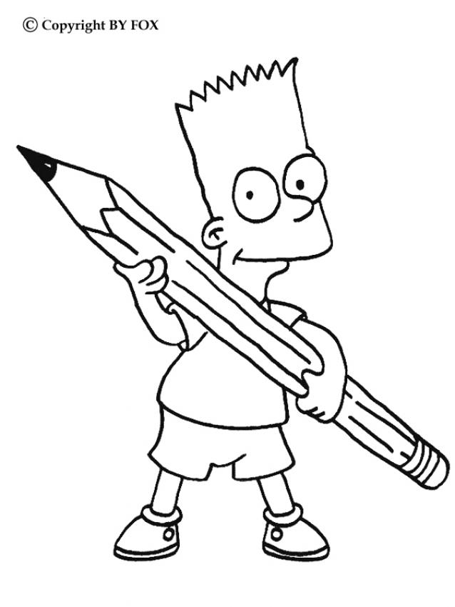 638x850 Bart's Pencil Coloring Pages
