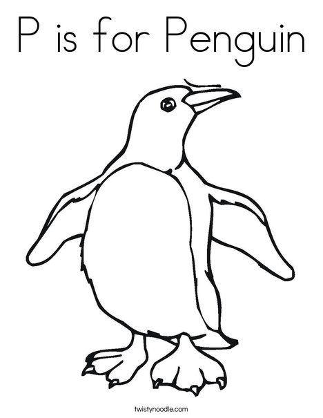 468x605 P Is For Penguin Coloring Page
