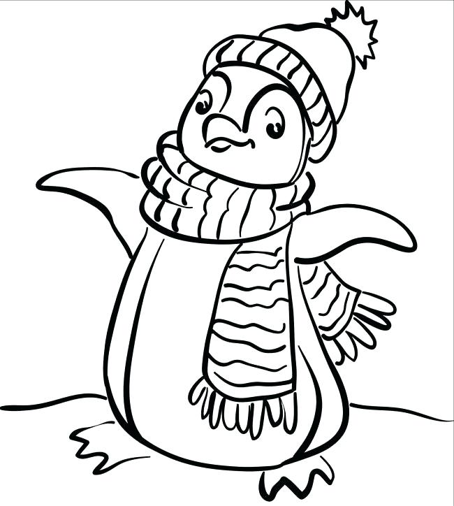 650x724 Penguin Christmas Coloring Pages Cute Penguin Animal Coloring