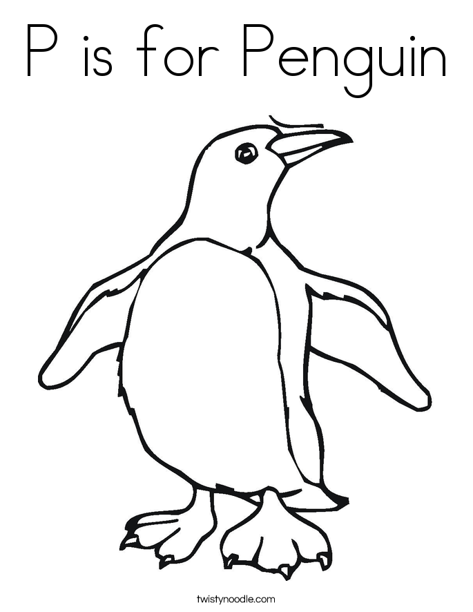 685x886 P Is For Penguin Coloring Page