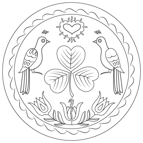 480x480 Pennsylvania Hex Sign Coloring Page From Pennsylvania Dutch Art