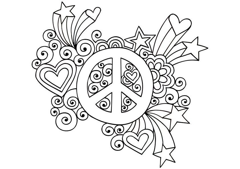 842x595 Free Peace Balloons Coloring Page. Signs Astonishing Stop Sign