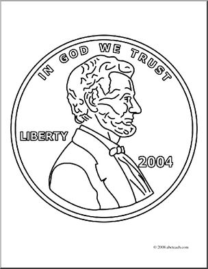 304x392 Clip Art Penny Front (Coloring Page) I Abcteach