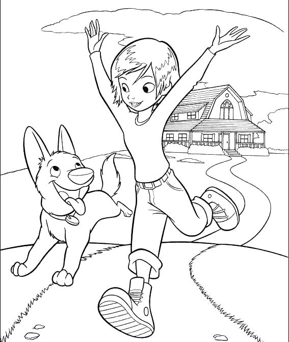 567x672 Bolt And Penny Running Coloring Page