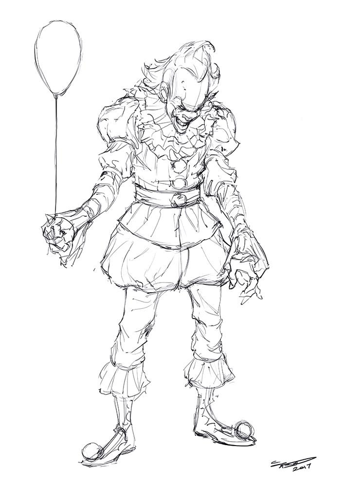 707x1000 Pennywise The Clown Coloring Pages Unique Scary Clown Drawing