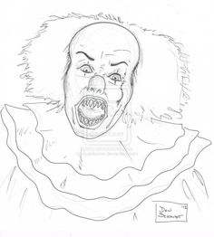 236x262 Scary Clown Coloring Page Free Download