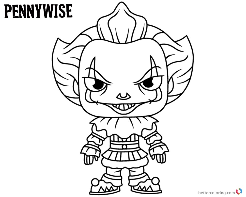 1000x800 Pennywise Coloring Pages Draw Cartoon Style Pennywise The Clown