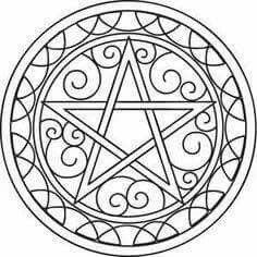 236x236 Pentacle Coloring Page Wicca Pentacle, Protection