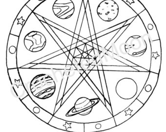 340x270 Printable Water Pentacle Coloring Page Digital Download Wiccan
