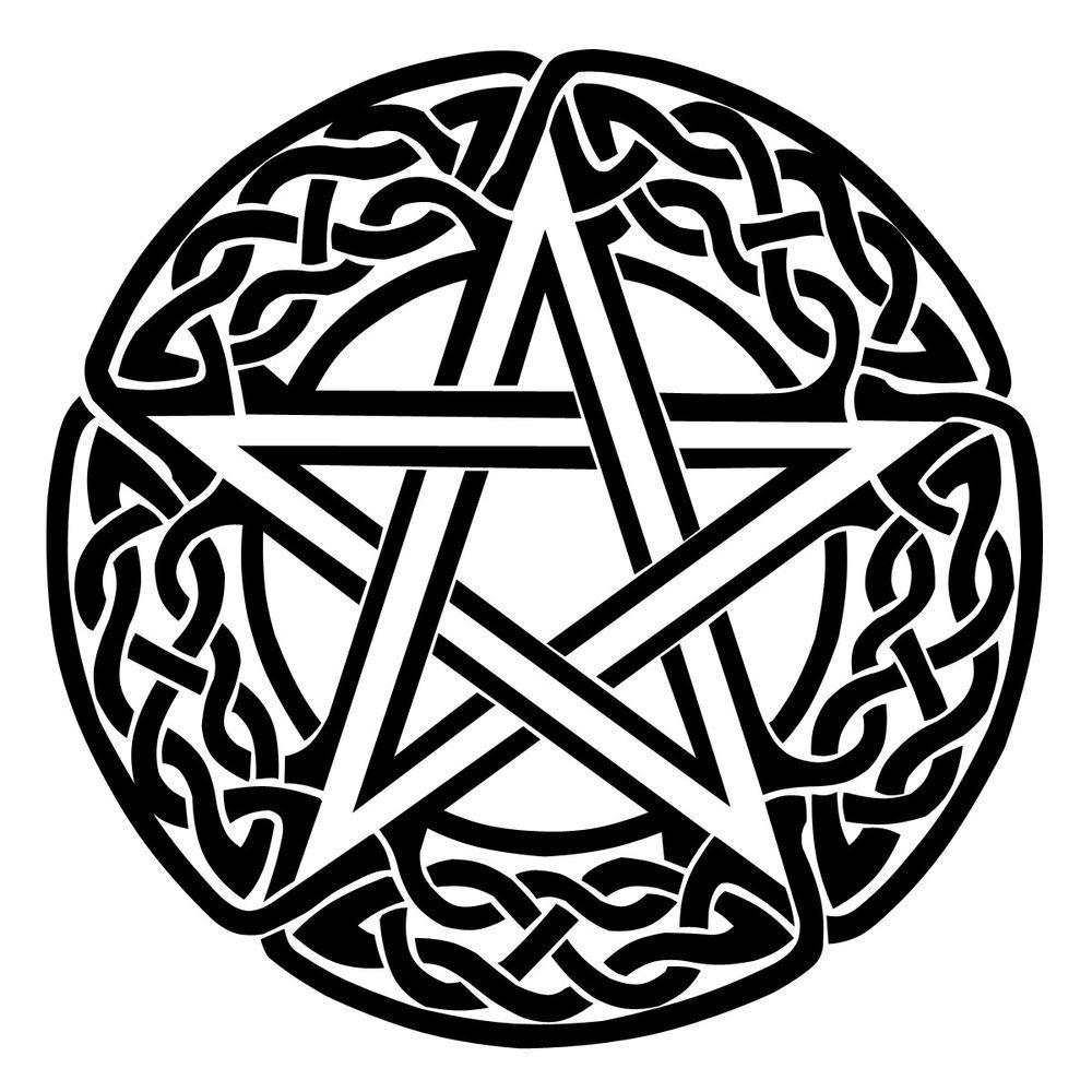1000x1000 4 Pentagram Gloss Vinyl Car Sticker, Wicca, Witch, Pagan, Celtic