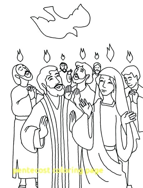 457x600 Pentecost Coloring Page The Descent Of Holy Spirit In Coloring