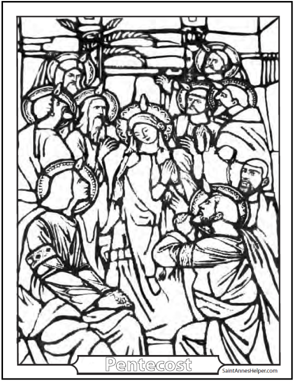 590x762 Pentecost Coloring The Descent Of The Holy Ghost