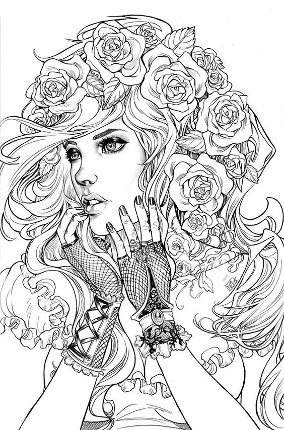 564x855 People Coloring Pages For Adults