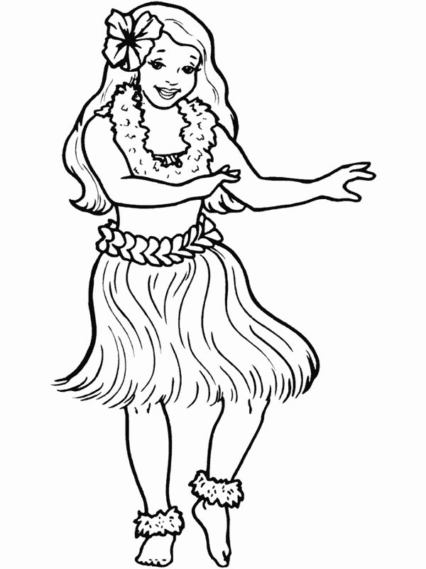 600x800 Coloring Sheets Hula Girl