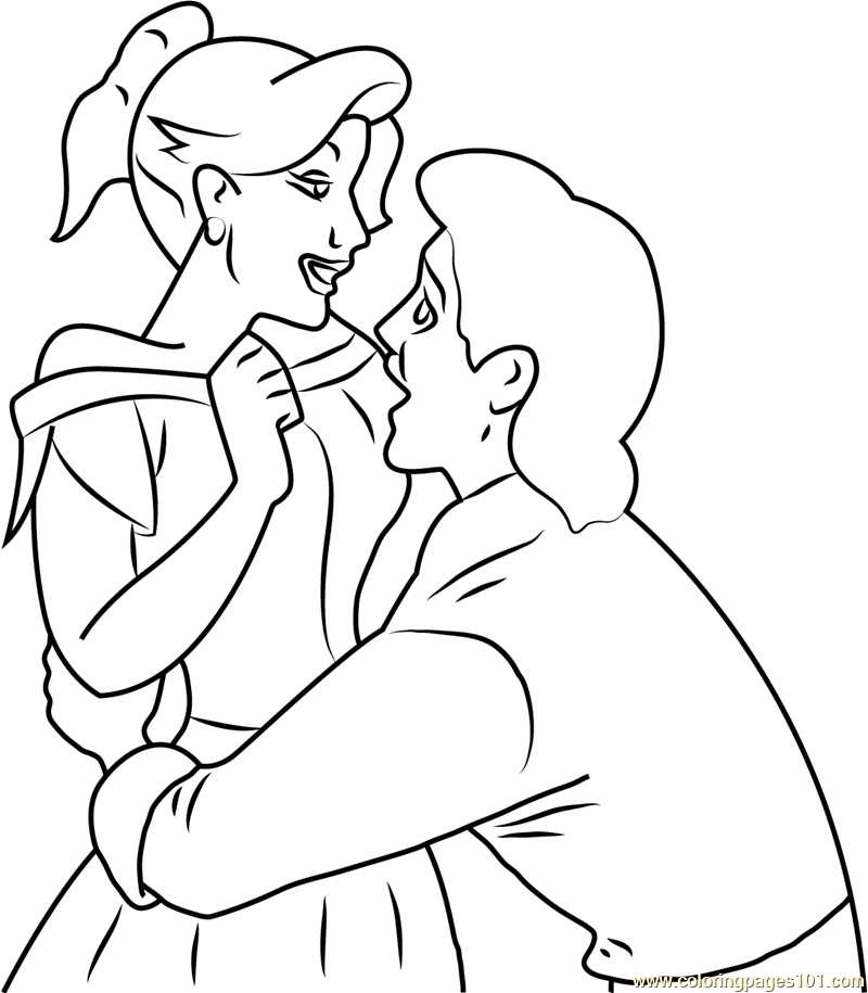 800x915 Gaston And Anastasia In Love Coloring Page