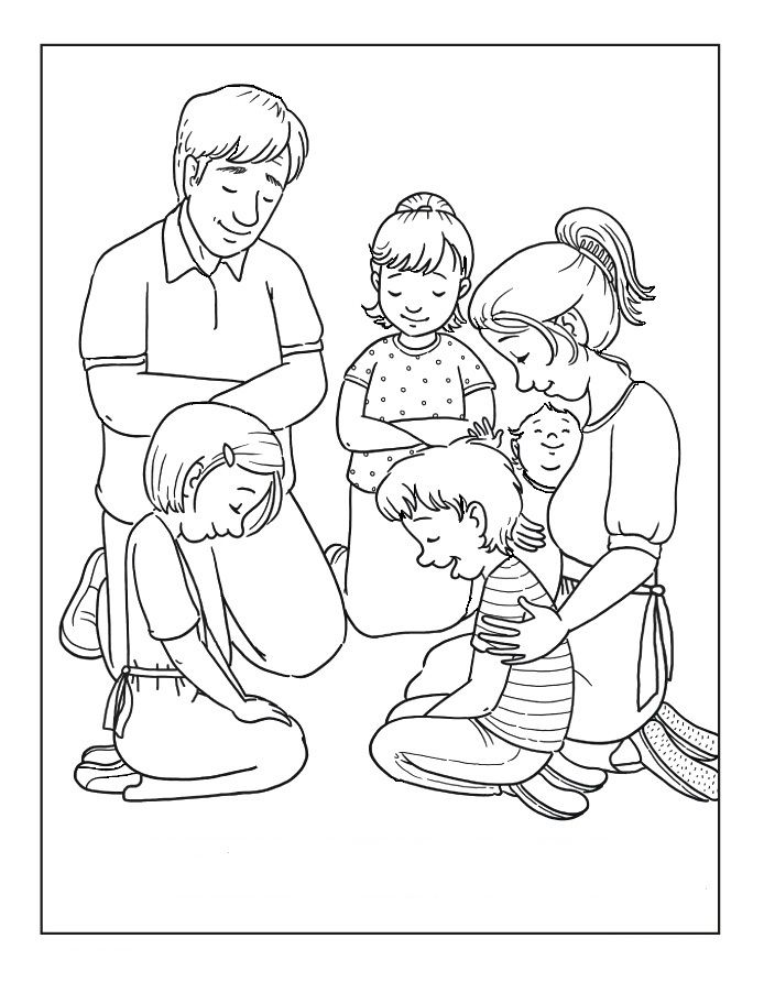 694x902 Families Is Praying Coloring Pages.jpg Graphic Design