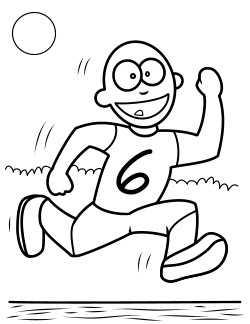 250x324 People Running Coloring Page