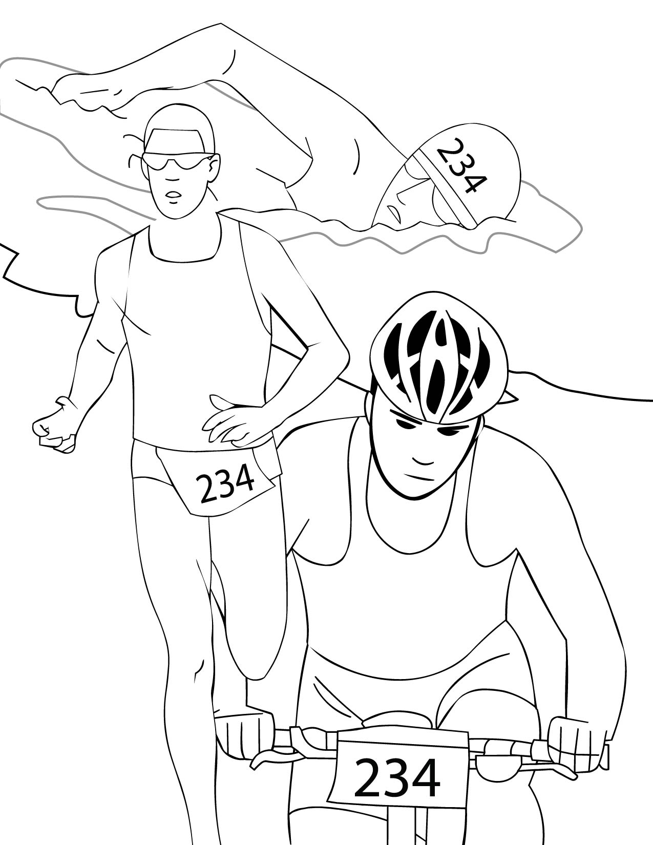 1275x1650 Triathalon Coloring Page