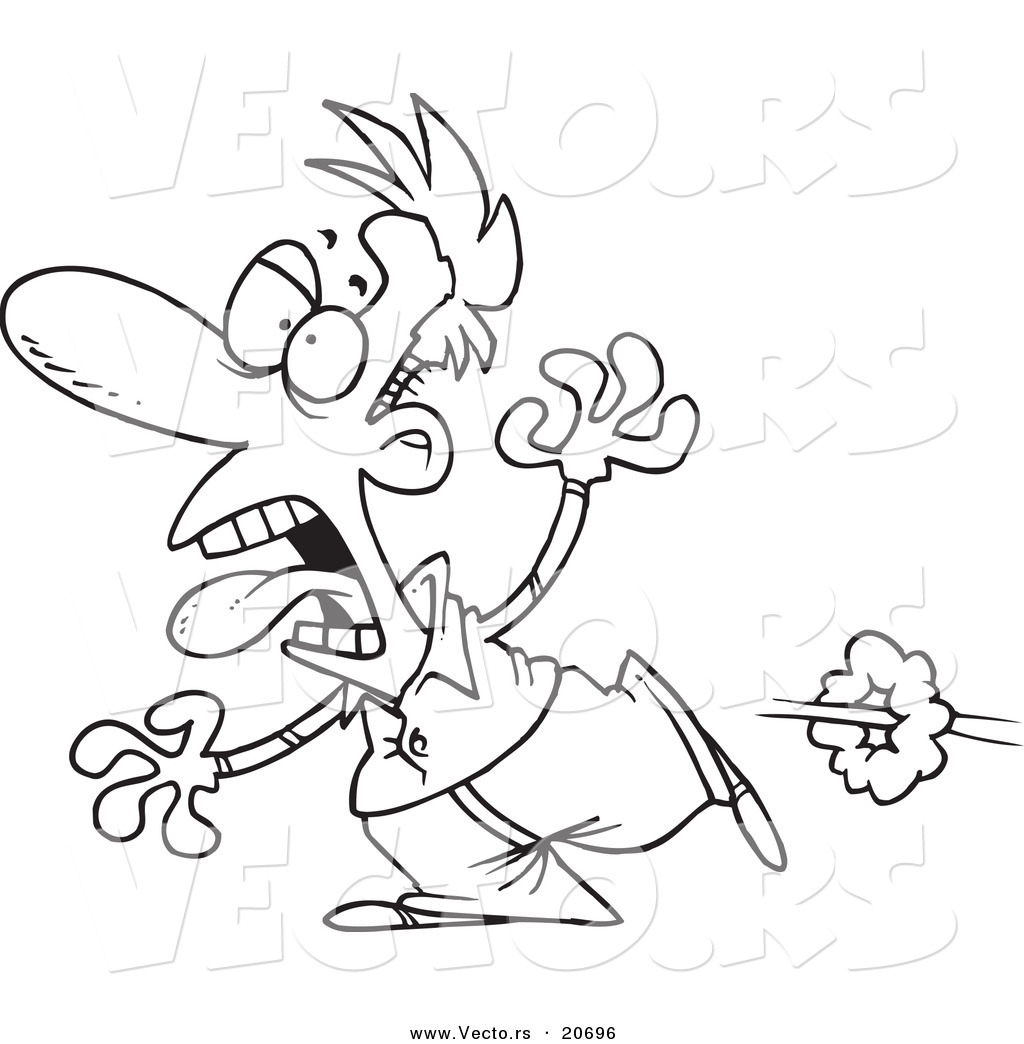 1024x1044 Vector Of A Cartoon Scared Man Running