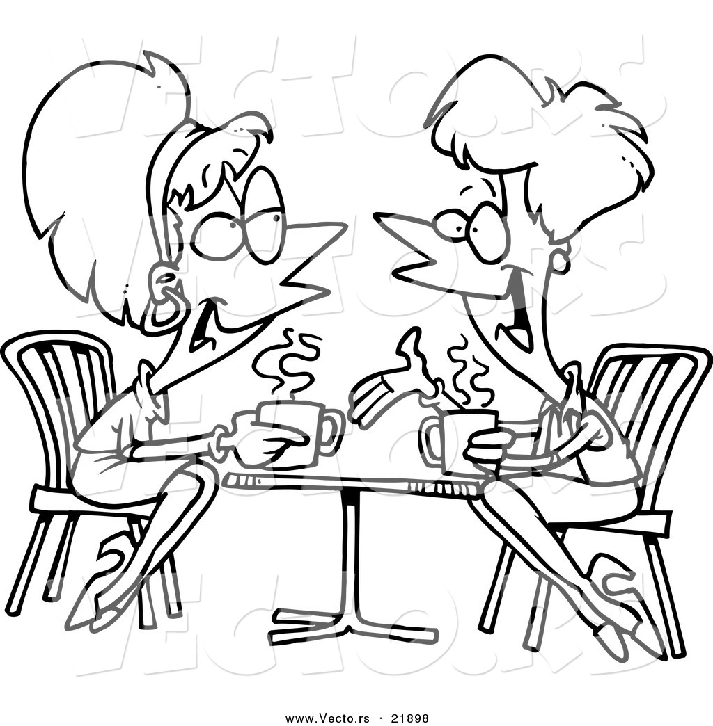 1024x1044 Vector Of A Cartoon Black And White Outline Design Of Friends