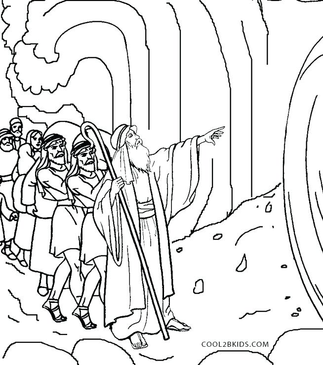 654x740 Practical Moses And The Red Sea Coloring Page Free Printable Pages