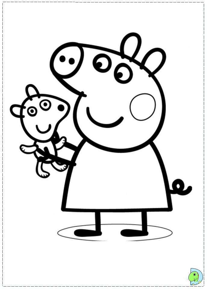 691x960 Peppa Pig With Toy Coloring Pages