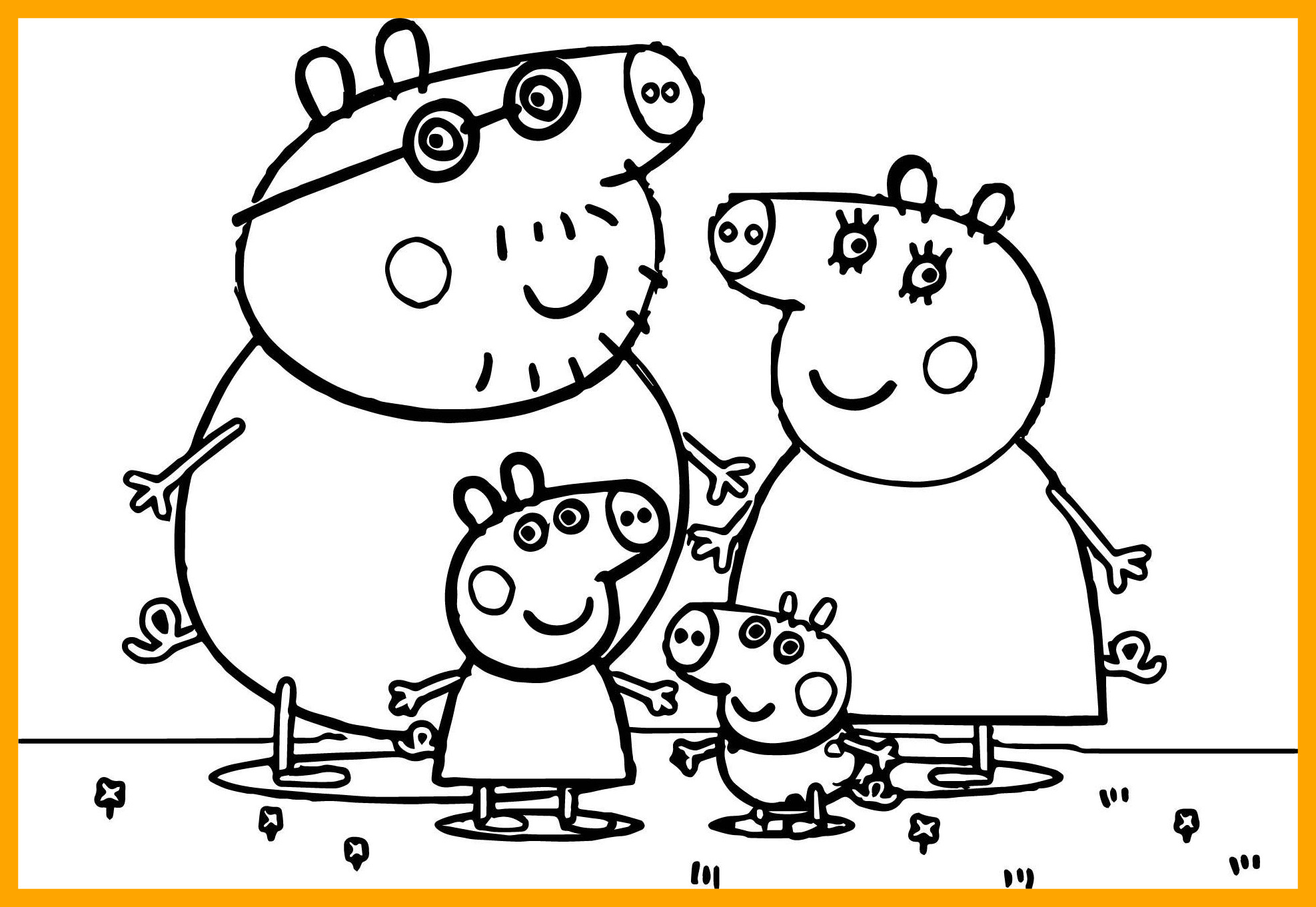 Peppa Pig Birthday Coloring Pages