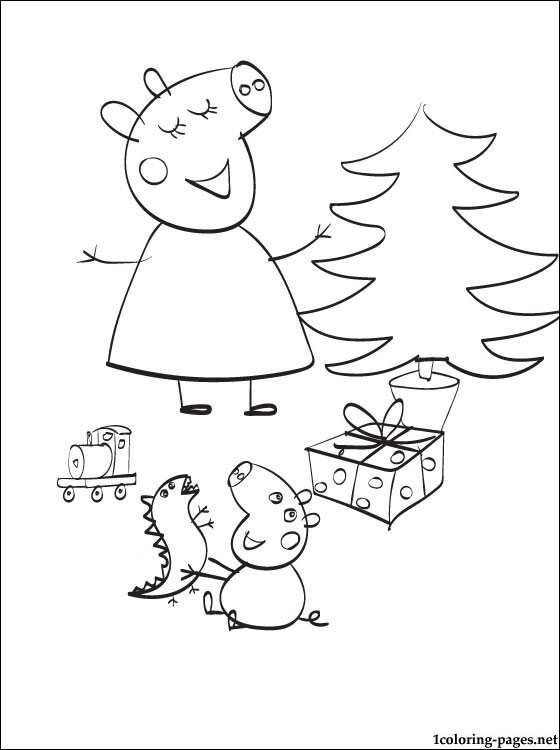560x750 Peppa Pig Christmas Coloring Page Coloring Pages