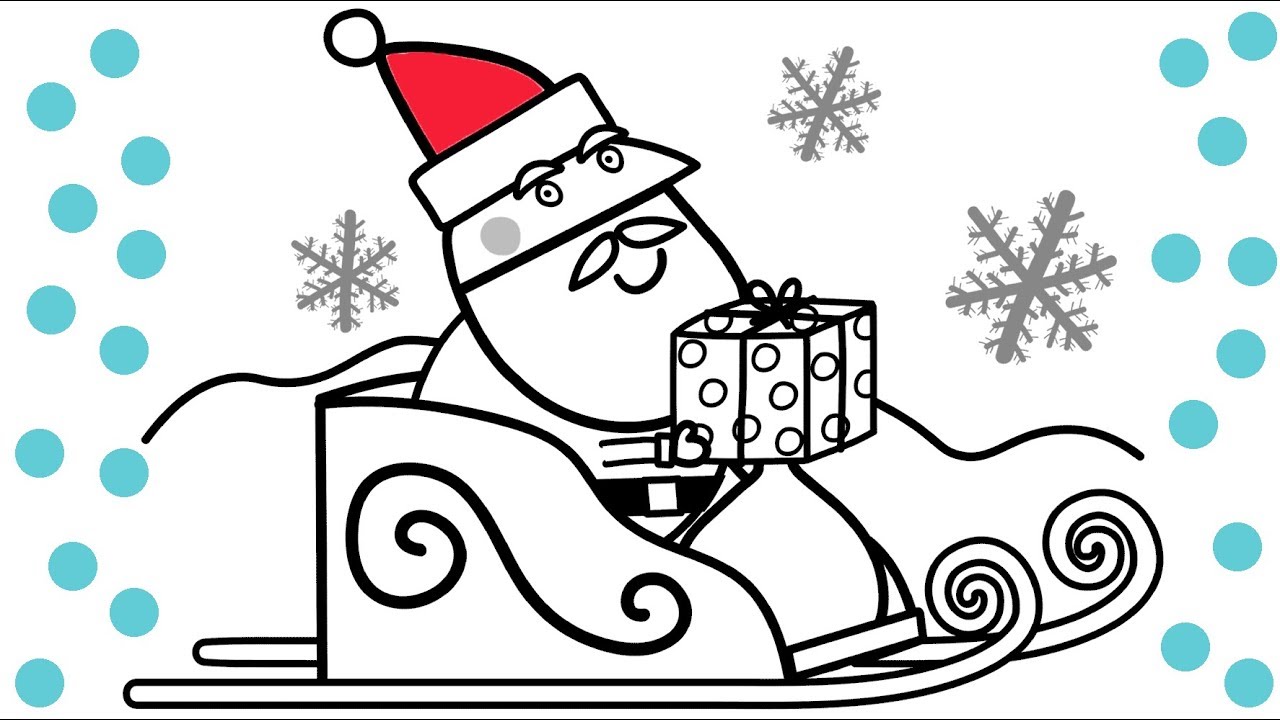 1280x720 Peppa Pig Santa Christmas Coloring Book Pages Fun Coloring Video