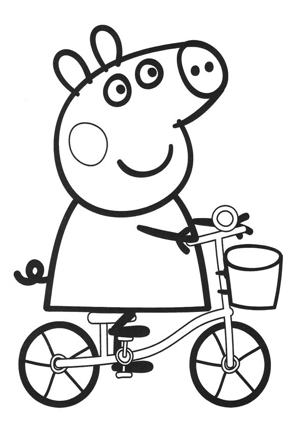 595x842 Bicycle Peppa Pig Christmas Coloring Pages