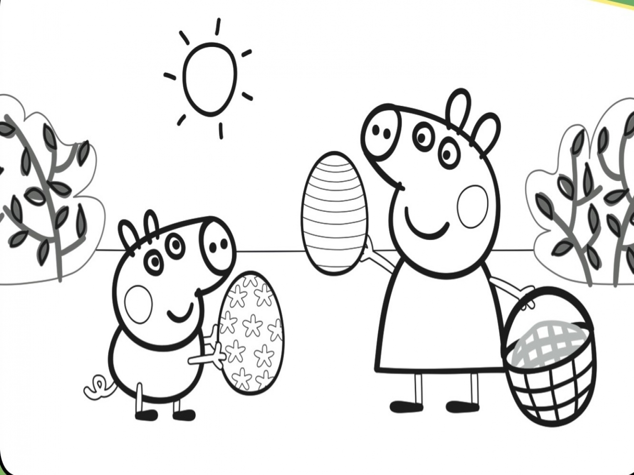 1280x960 Peppa Pig Coloring Pages Online