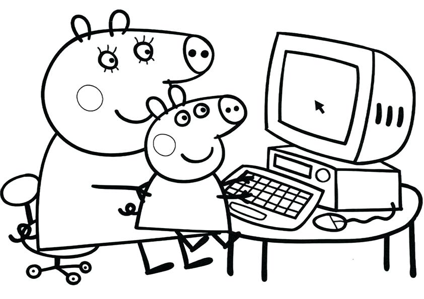 842x595 Monumental Peppa Pig Coloring Page Family For Kids Nick Jr Pages