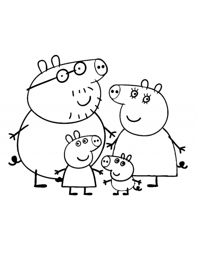 660x847 Peppa's Family Coloring Page Peppa Pig Party Craft