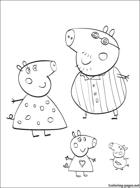 560x750 Peppa Pig Family Coloring Page Coloring Pages