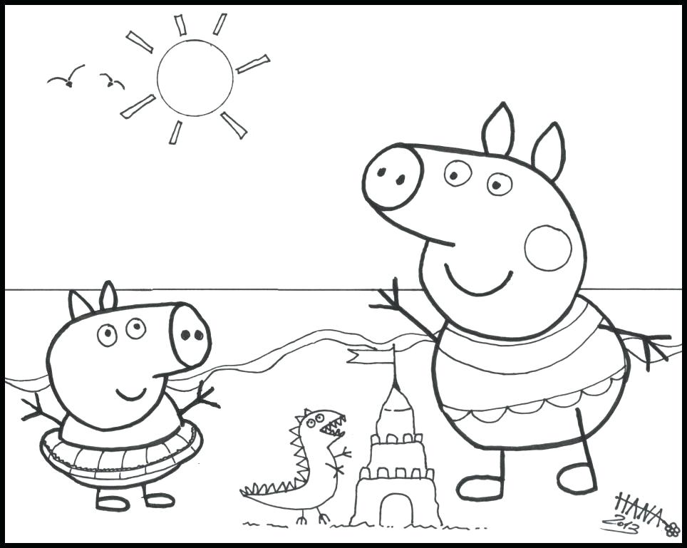 964x769 Best Of Coloring Pages Peppa Pig Pictures Pics Of Pig Swimming