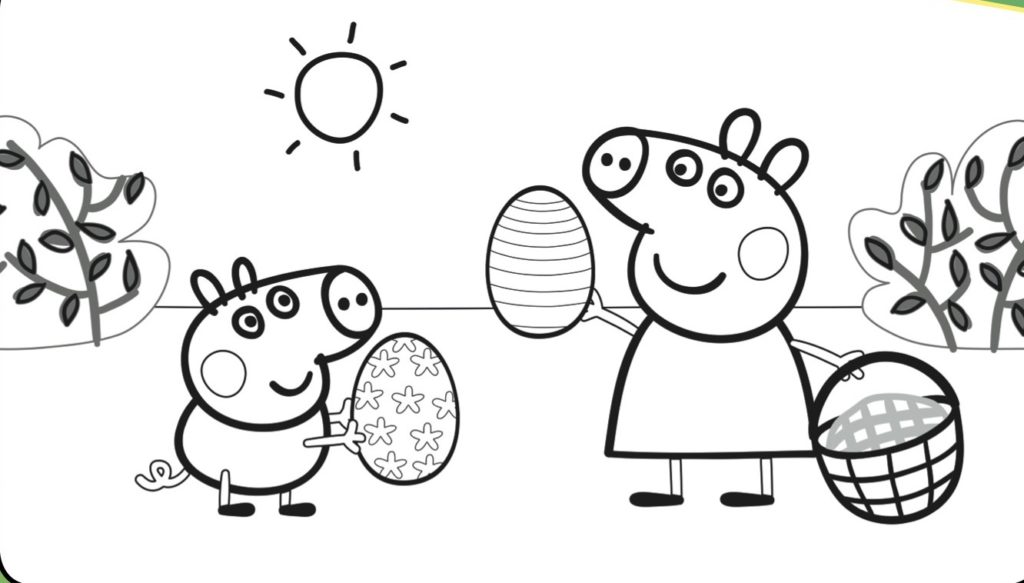 1024x583 Pig Coloring Sheet Colouring In Sheets Peppa And George Page