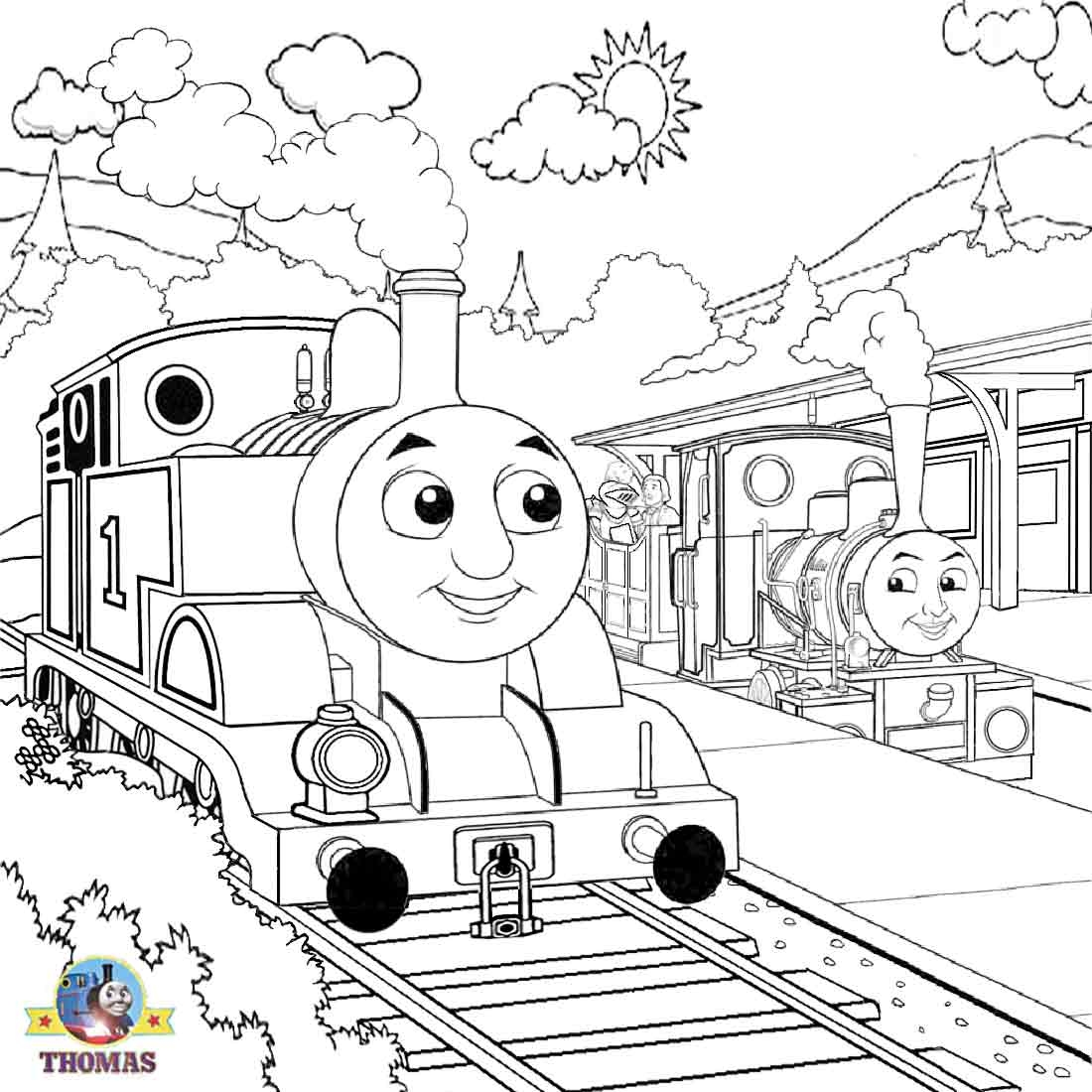 1100x1100 Emily The Train Coloring Pages Printable Coloring For Kids 2018