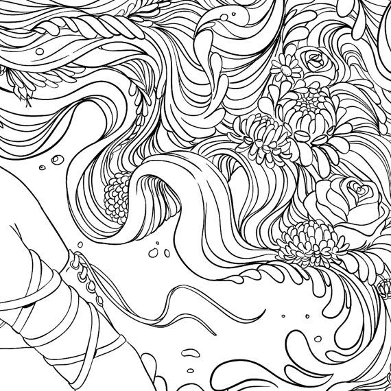 570x570 Adult Coloring Page Fantasy Perfume Line Art Adult Coloring