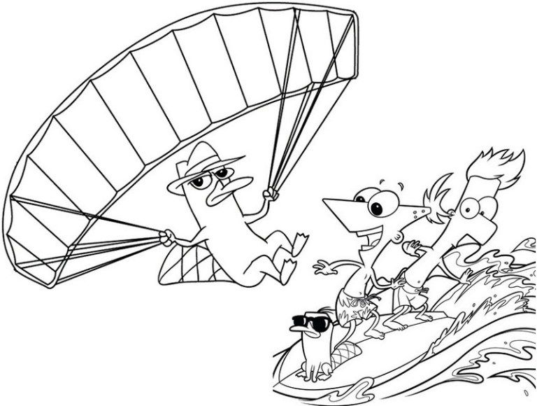 768x580 Perfect Perry Platypus Characters From Phineas And Ferb Coloring