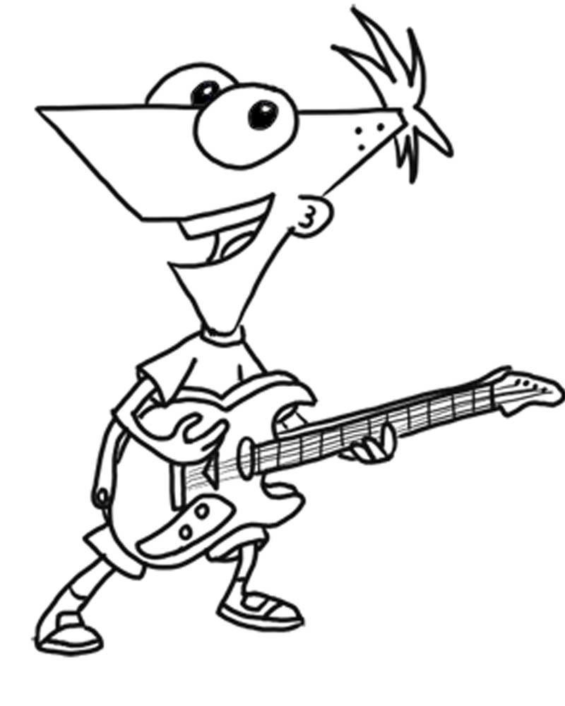 800x1000 Colorea A Phineas Tocando La Guitarra M S Dibujos En Www Fancy