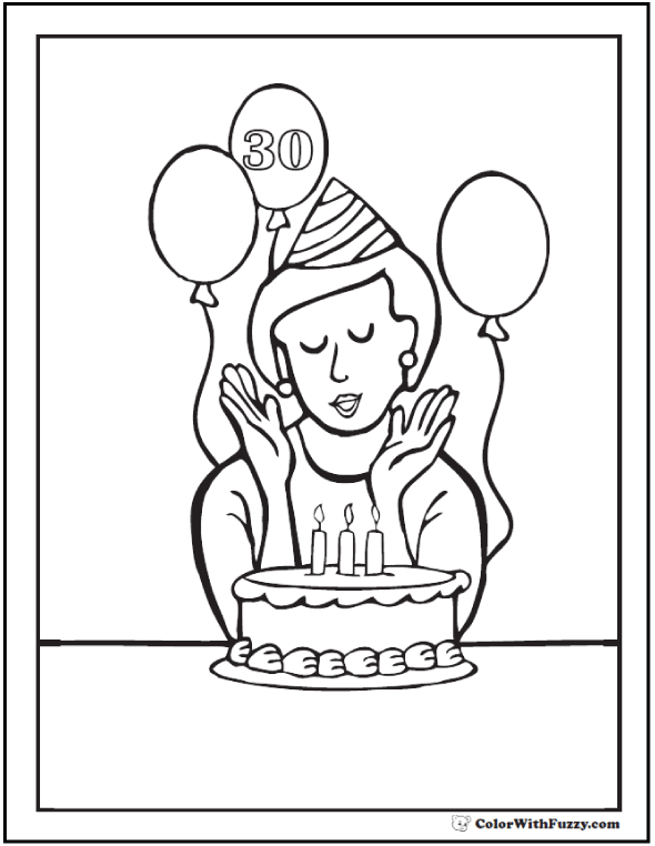 590x762 Birthday Coloring Pages Customizable Pdf