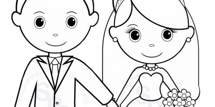 443x220 Custom Wedding Coloring Pages Design And Ideas Page 0