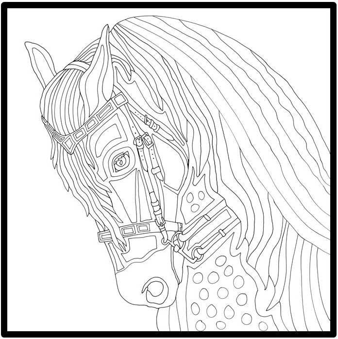 696x698 Horse Coloring Books By Steel Ponies Horse Color Books