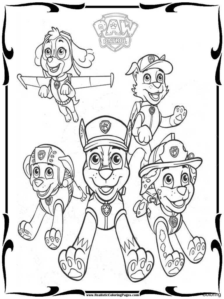 768x1024 Cartoon Character Paw Patrol Coloring Pages Pictures To Print 17f